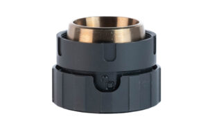 Black and brass mechanical coupling component