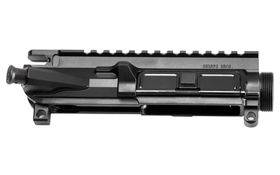 Upper receiver for firearms, black metal component.