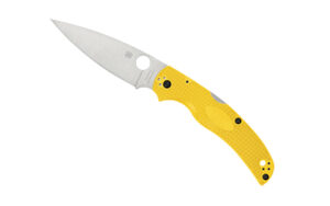 Yellow folding knife with silver blade