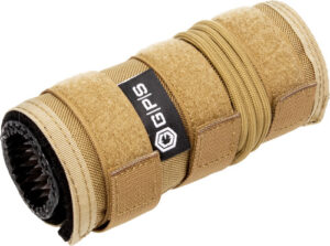 Tan tactical gear roll-up organizer with Velcro straps