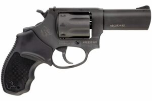 Black Taurus revolver firearm side view