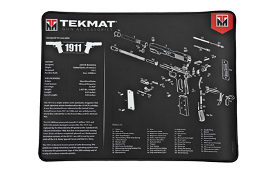 Tekmat gun accessories mat, 1911 pistol diagram