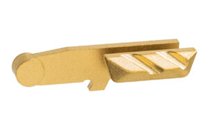 Gold metal lever with ridged design