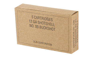 Cardboard box of 12 GA shotshell cartridges
