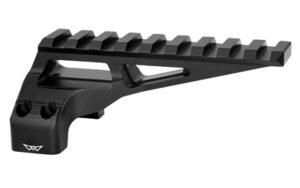 Black tactical rifle scope mount rail