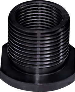 Black threaded PVC pipe adapter fitting