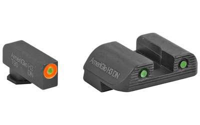 AmeriGlo handgun sight set with tritium inserts.