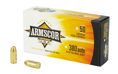 Armscor USA 380 auto ammunition box and bullets