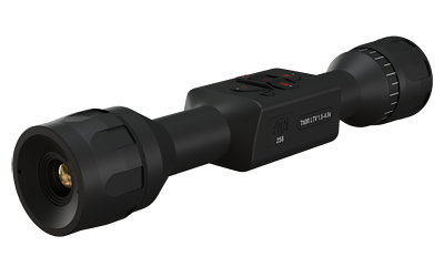 Black thermal imaging scope with control buttons