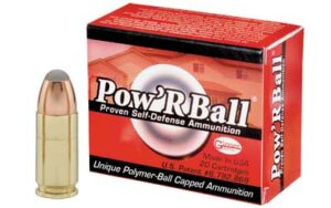 Pow'R Ball self-defense ammunition box and bullet