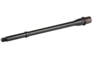 Black steel rifle barrel with threaded end