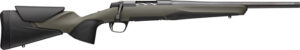 Modern hunting rifle with black and olive design.