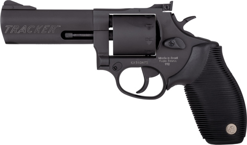 Black revolver with textured grip and barrel