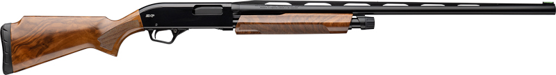Wooden stock and black barrel shotgun