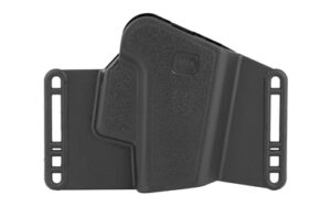 Black gun holster with belt slots