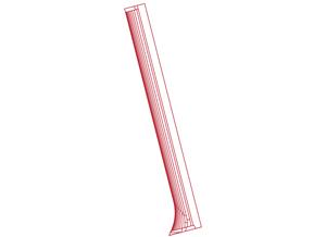 Red abstract line on white background.