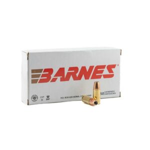 Barnes ammunition box with bullets displayed