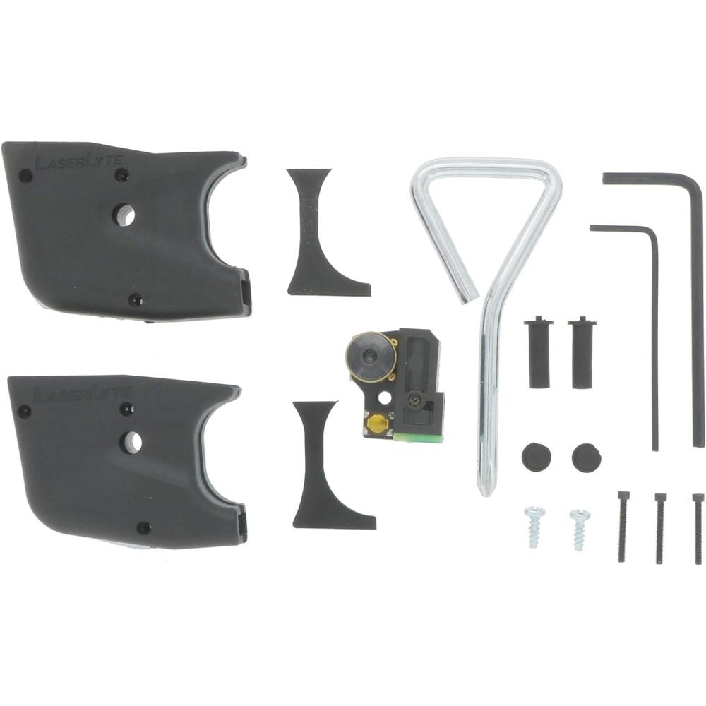 Laser sight grip kit with tools and parts.