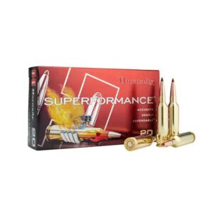 Hornady Superformance rifle ammunition box and bullets