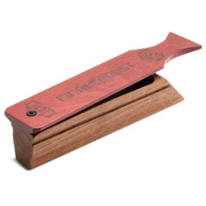 Wooden knife strop with engraved logo
