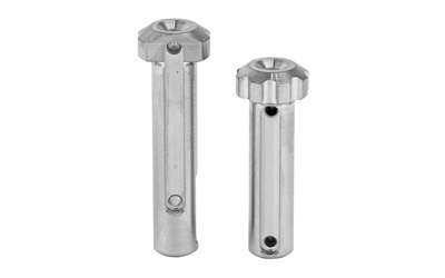 Two silver locking pins with hexagonal heads
