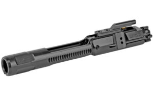 Black rifle bolt carrier group on white background.