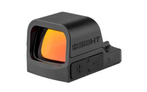 Black reflex sight with colored lens