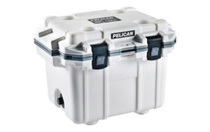 White Pelican cooler with secure latches.