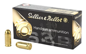 Sellier & Bellot handgun ammunition box with bullets