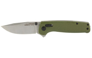Folding pocket knife with green handle