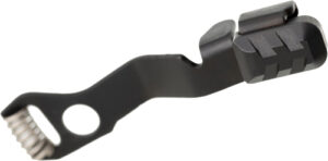 Black metal tool with grip and hole