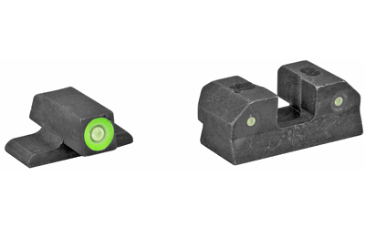 Tritium night sights for firearms, green glow