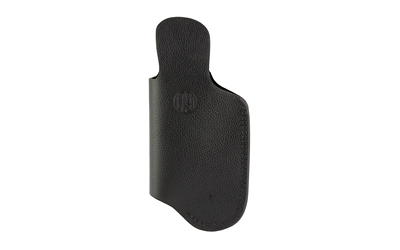 Black leather phone holster with belt loop