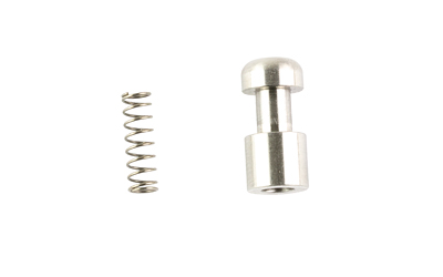 Metal spring and pin set on white background