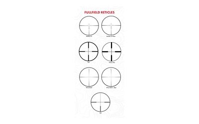 Diagram of various riflescope reticles.