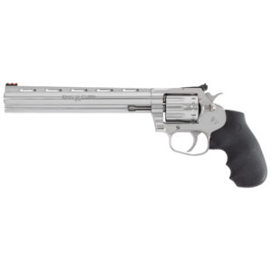 Silver revolver with black grip