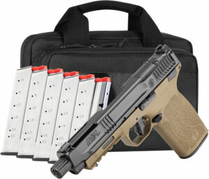 Handgun with magazines and carrying case