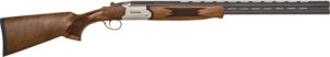 Wooden hunting rifle with a dark metallic barrel.