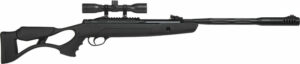 Black air rifle with scope