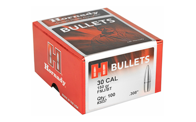 Hornady 30 CAL bullets, 150 gr, box of 100.