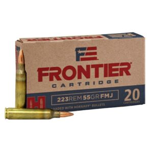 Frontier .223 Remington ammunition box and cartridges