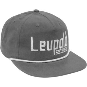 Gray Leupold Optics baseball cap with embroidery
