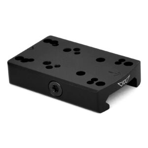 Black metal mounting plate with multiple holes.