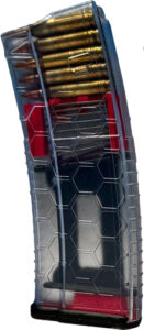 AR-15 magazine with visible bullets inside