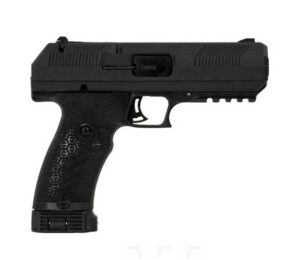 Black semi-automatic handgun side view