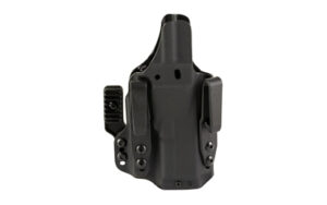 Black pistol holster with clips