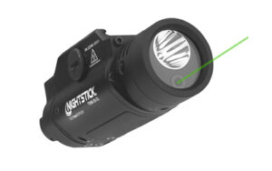 Tactical flashlight with green laser sight