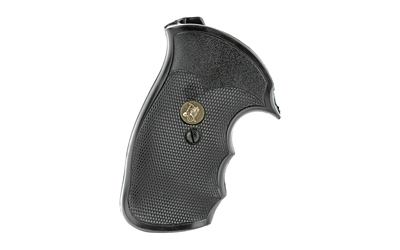 Black handgun grip with textured surface