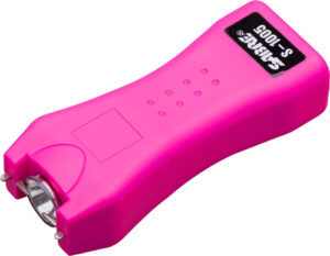 Pink handheld stun gun for self-defense