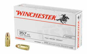 Winchester .357 SIG bullets box and cartridges.